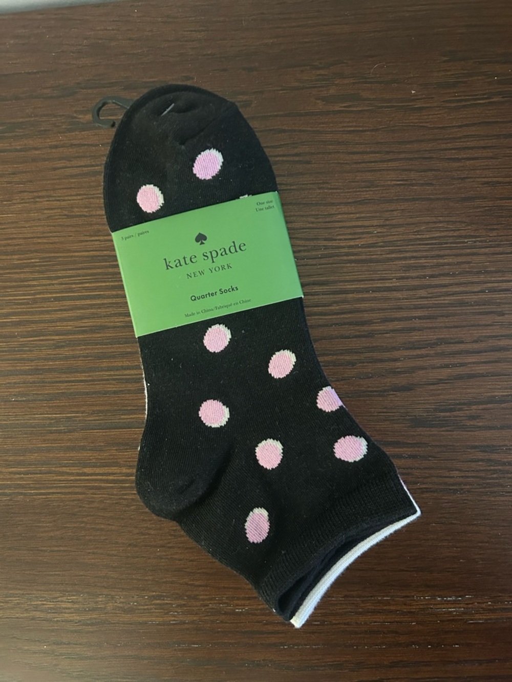 NWT kate spade New York Black Quarter Socks